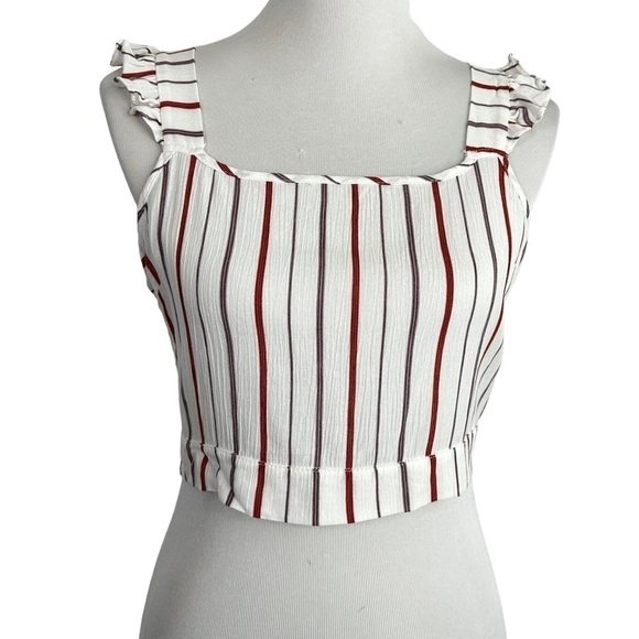Cozy Casual Tops - Cozy Casual Womens Striped Open Tie Back Crop Top Sz Medium Sleeveless